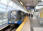 A eastbound Skytrain arrives into Main Street-Science World Station heading to King George